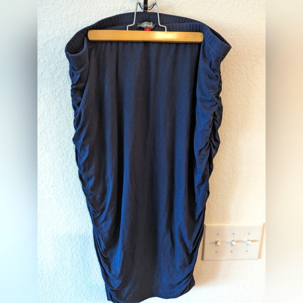 Vince Camuto Pencil Skirt Navy Blue Scrunchie sides XL